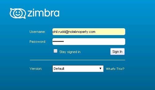 zimbra sign in